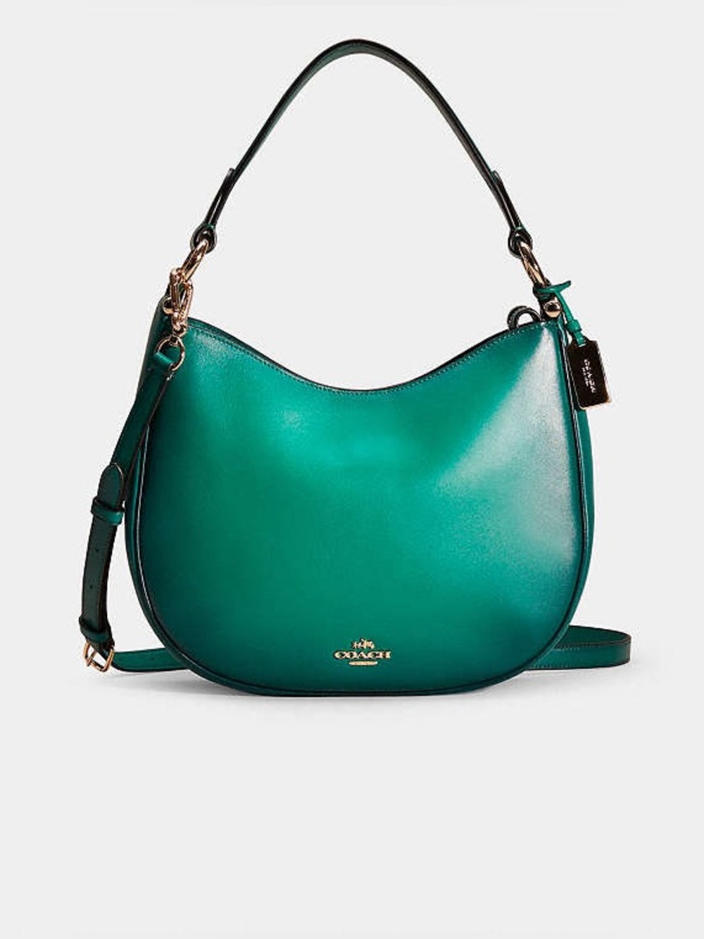 Coach Mae Leather Crossbody Bag in Light Gold/Forest